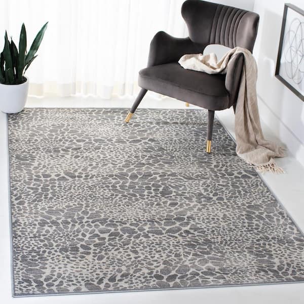 Atlas 3 ft. x 5 ft. Ivory/Gray Abstract Spots Area Rug