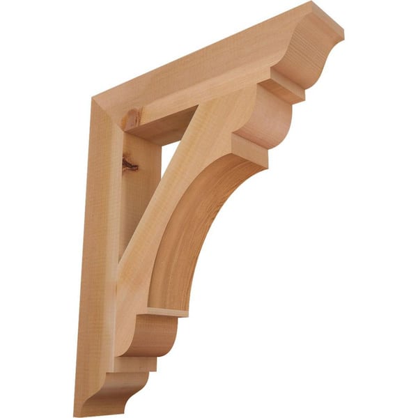 Ekena Millwork 3.5 in. x 24 in. x 20 in. Western Red Cedar Olympic Traditional Smooth Bracket