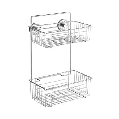 Croydex Stick 'n' Lock Two Tier Cosmetic Basket 20.6 x 10.2 x 6.4 Inches