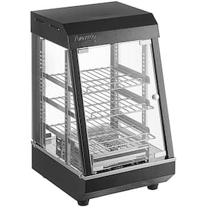 3-Shelf Countertop Heated Display Case with Front and Rear Hinged Doors for Self/Full Service