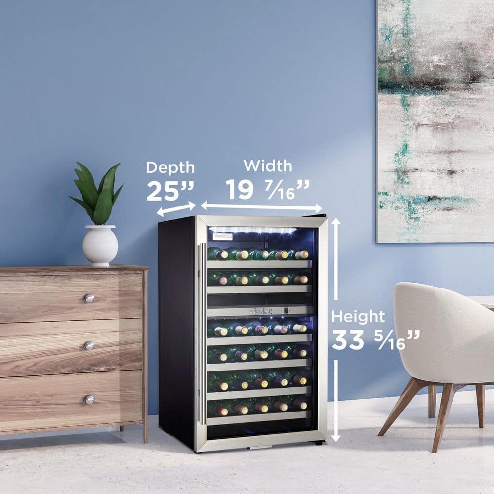 Stainless Steel Dual-Zone 38-Bottle Wine Cooler