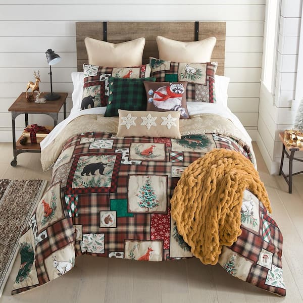 DONNA SHARP Woodland Holiday 3-Piece Multicolor Queen Comforter Set