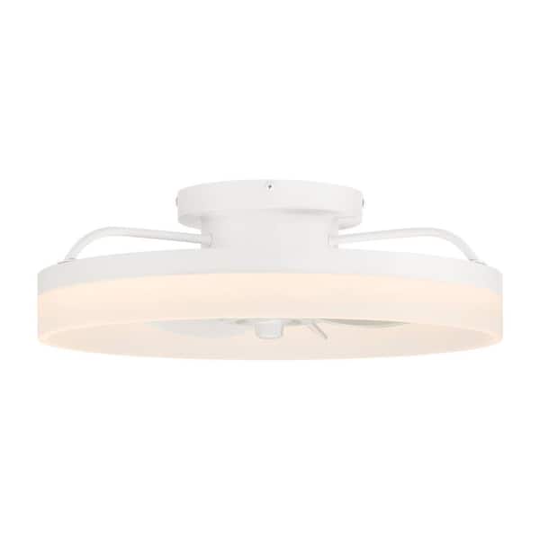 Ventura 20 in. Integrated LED Indoor Matte White Modern Fandelier with 5 White Light Settings and Remote Control