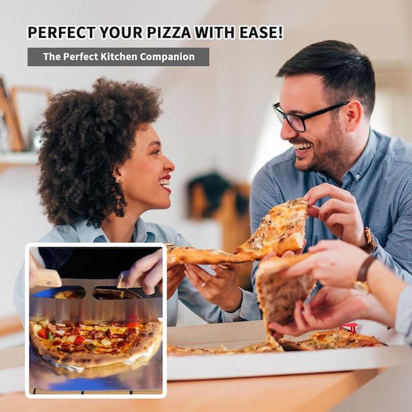 Anqtovp Stainless Steel 7PCS Pizza Accessory Kit w Peel, Oven