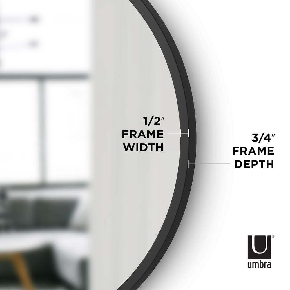 Umbra Hub 20" Industrial Black Rubber Round Wall Mirror