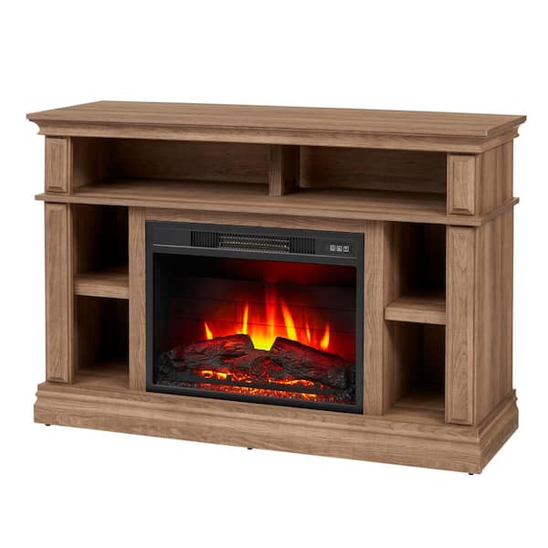 Wolcott 48 in. Media Console Electric Fireplace in Prairie Ash