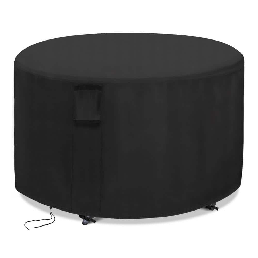 32 in. x 28 in. Waterproof Outdoor Round Table Cover for Patio Garden, Blac