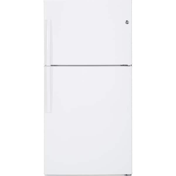 GE 21.1 cu. ft. Top Freezer Refrigerator in White, ENERGY STAR