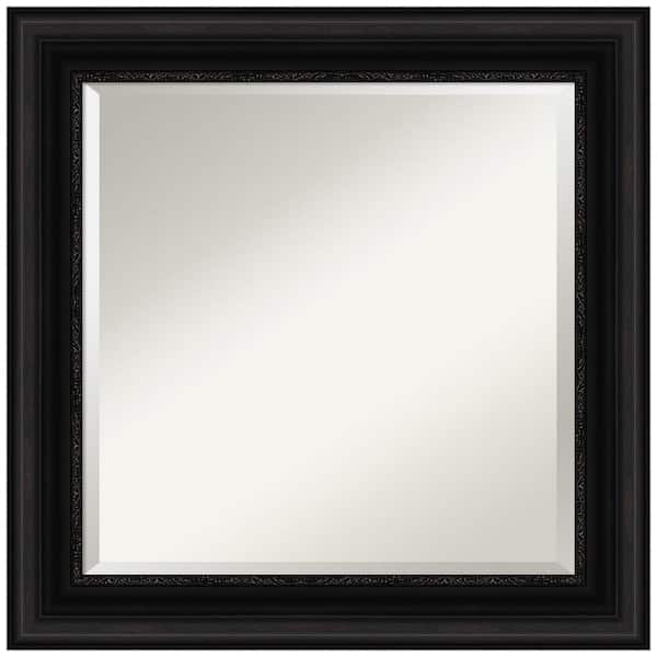 Amanti Art Medium Square Parlor Black Beveled Glass Classic Mirror (25.5 in. H x 25.5 in. W)