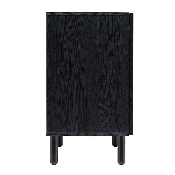 Sango Orre Black 2-Door Cabinet with Black Rattan 7238BK581ACS80