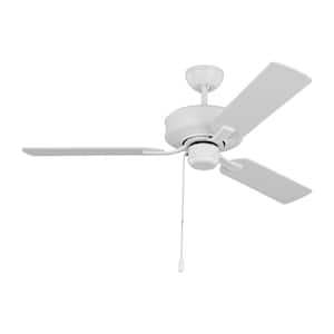 Linden 48 in. Transitional Indoor Matte White Ceiling Fan with White Blades and Pull Chain