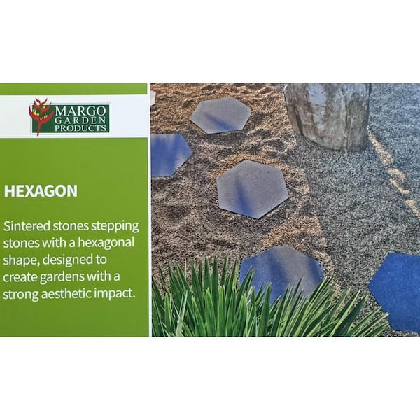 MJSI 23 in. x 20 in. x 0.75 in. Basalt Black Hexagon Porcelain Paver (12-Piece/ 28 sq. ft.)