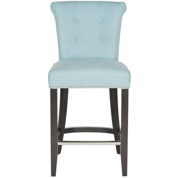 Safavieh Addo 25.7 in. Sky Blue Cushioned Bar StoolHUD8241C The Home