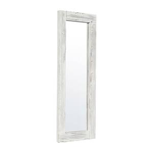 22 in. W x 65 in. H Wood White Decorative Mirror