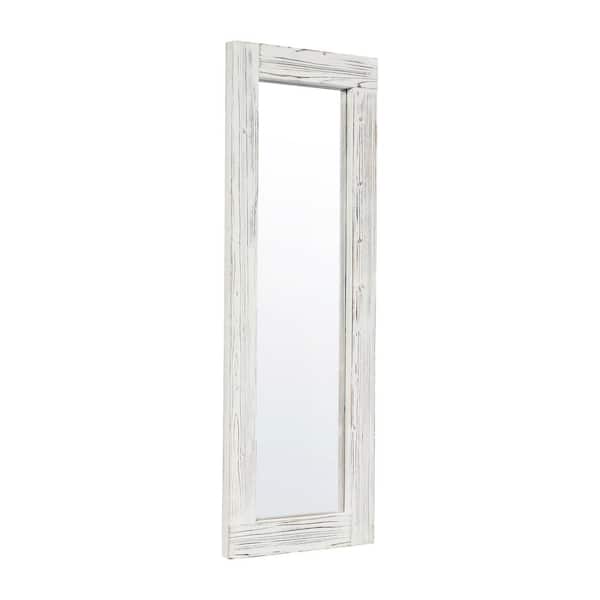 Carnegy Avenue 22 in. W x 65 in. H Wood White Decorative Mirror
