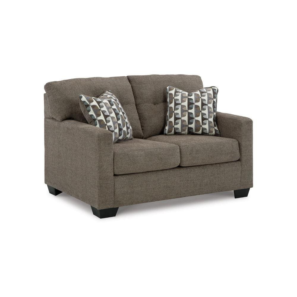 Benjara In Brown And Black Solid Print Polyester Seater Loveseat