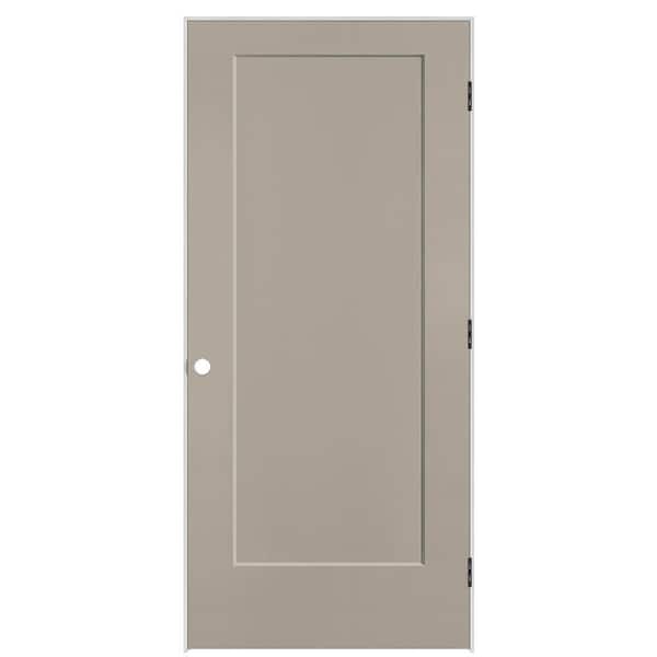 Masonite 36 in. x 80 in. 1-Panel Lincoln Park Left-Hand Solid Core Smoked Tan Molded Composite Single Prehung Interior Door