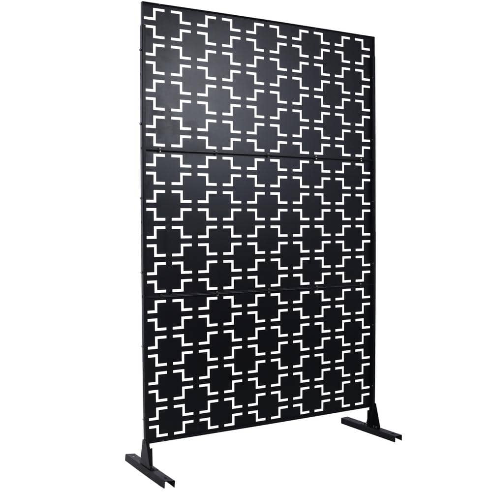6.3 ft. x 4 ft. Outdoor Metal Freestanding Decorative Privacy Screen, Fence