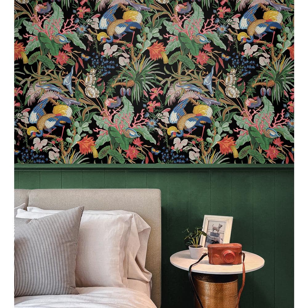 Ebony Tropical Canopy Self-Adhesive Vinyl Wallpaper