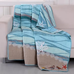 Maui Multicolored Quilted Cotton Throw
