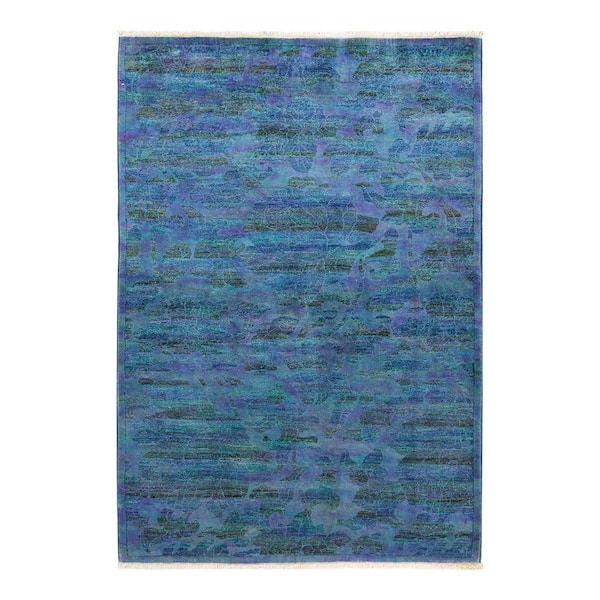 Solo Rugs Vibrance One-of-a-Kind Contemporary Purple 4 ft. 2 in. x 5 ft. 10 in. Overdyed Area Rug
