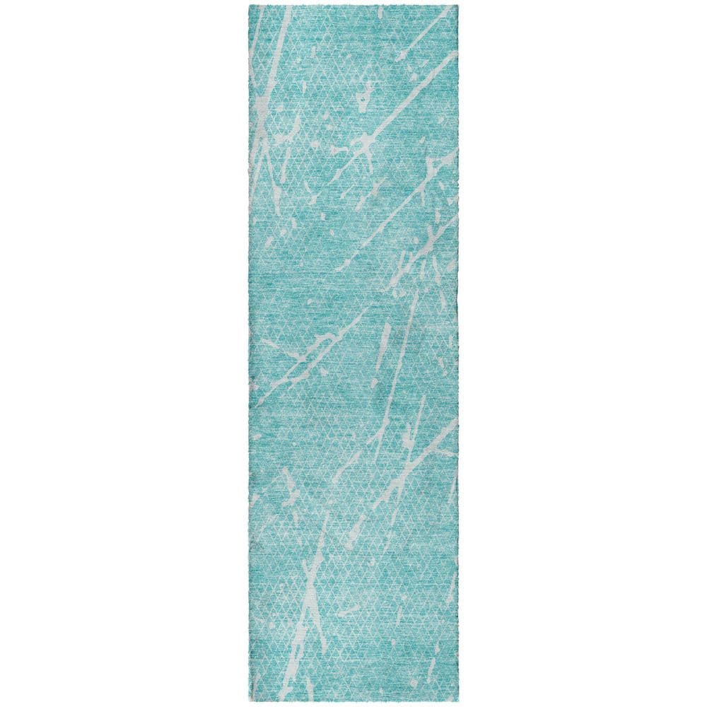 Dream Shag Premium Machine Washable Abstract ADS628 Teal 2 ft. x 7 ft. Runner Rug price history on PriceWatchPro