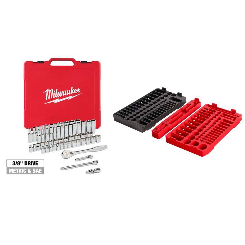 thumbnail image 2 of Milwaukee 43-Piece 3/8-Inch Drive Impact Socket Set – SAE & Metric, Deep & Mixed, Hard Case 2 of 6