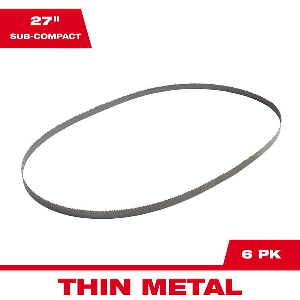 Milwaukee 27 in 18 TPI Sub Compact Bi-Metal Band Saw Blade (6-Pack) For M12  Bandsaw 48-39-0572-48-39-0572 The Home Depot