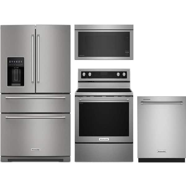 26.2 cu. ft. Standard Depth Refrigerator with 5 Burner Freestanding Electric Range and Dishwasher with 3rd Rack