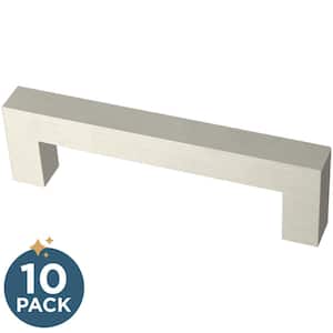 Simple Modern Square 3-3/4 in. (96 mm) Modern Cabinet Drawer Pulls in Stainless Steel (10-Pack)