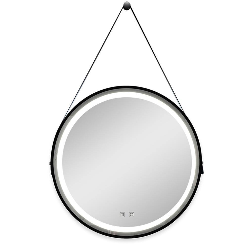 32 in. W x 32 in. H Round Wall Mount Bathroom Led Framed Vanity Mirror with