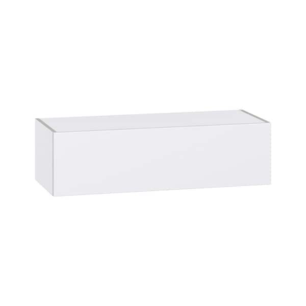 Timberline 36 in. W x 14 in. D x 10 in. H Assembled Slab Wall Bridge Kitchen Cabinet in Bright White with Lift Up Door