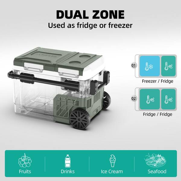 Alpicool 61 Qt. Portable Fridge Car Refrigerator Dual Zone