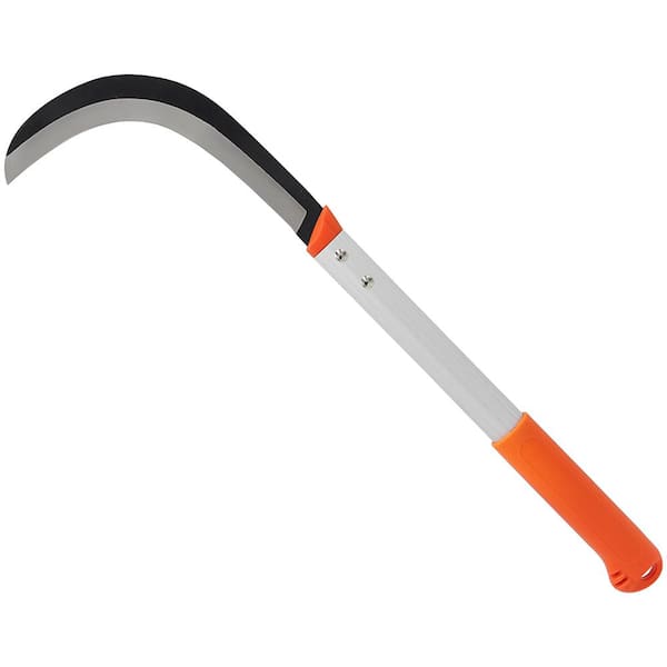 9 in. x 14.5 in. Carbon Steel Blade Brush Clearing Sickle with Aluminum Handle