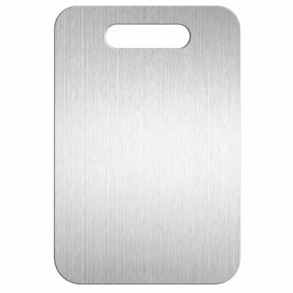 11.5 in. x 8 in. Rectangular Stainless Steel Cutting Board with Handle, Dishwasher Safe, Food Grade Stainless Steel