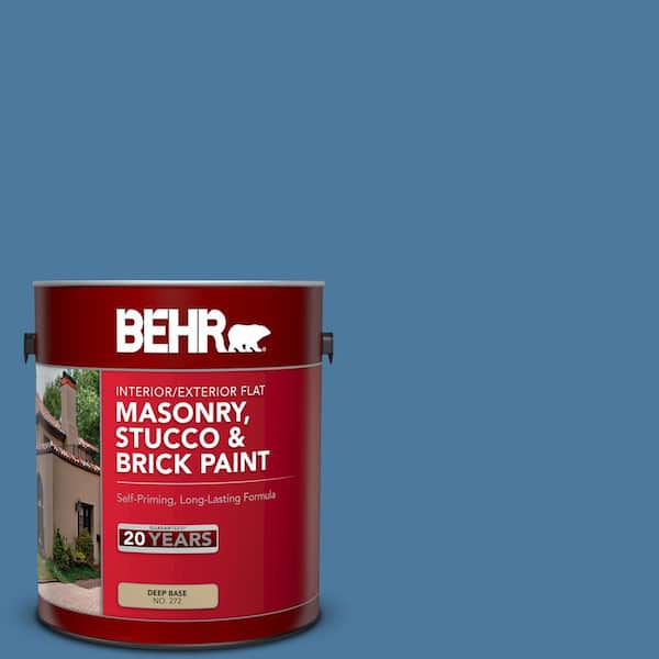 BEHR 1 gal. #PPU14-02 Glass Sapphire Flat Interior/Exterior Masonry, Stucco and Brick Paint