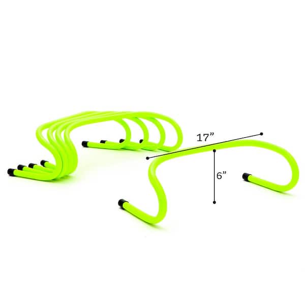 6 in. Soccer Training Adjustable Agility Speed Hurdles (Set of 5, Light Green)