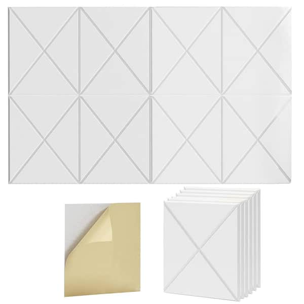 Wellco 0.6 in. x 12 in. x 12 in. Square Sound Absorbing Acoustic Panels Self-Adhesive For Home Studio White (12-Pack)