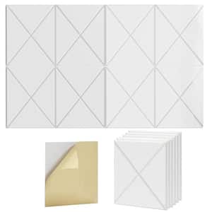 0.6 in. x 12 in. x 12 in. Square Sound Absorbing Acoustic Panels Self-Adhesive For Home Studio White (12-Pack)
