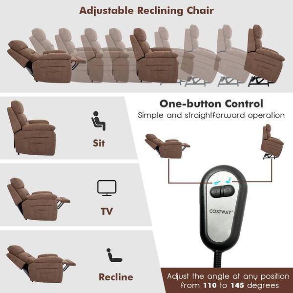 Costway Grey Fabric Power Lift Recliner Chair Sofa for Elderly w/Side  Pocket and Remote Control JL10020US-GR - The Home Depot