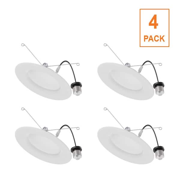 4-pack 4 in. Integrated LED Recessed Retrofit Light Trim 5000K