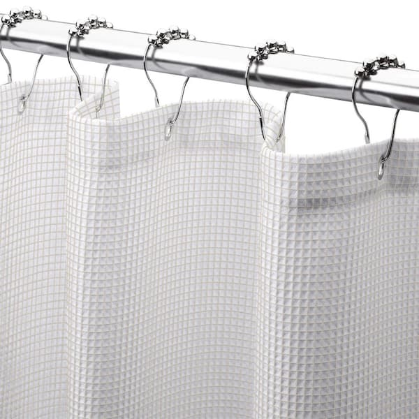 Dainty Home Piazza 72 in. W x 70 in. L Cotton Shower Curtain in Beige