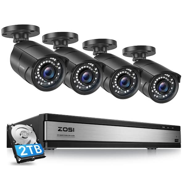 ZOSI 16-Channel 5MP-Lite 2TB DVR Security Camera System with 4-Wired 1080P Outdoor Surveillance Cameras
