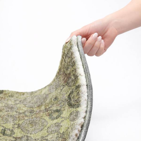 Dream Shag Premium Machine Washable Abstract ADS821 Aloe 3 ft. x 5 ft. Area Rug