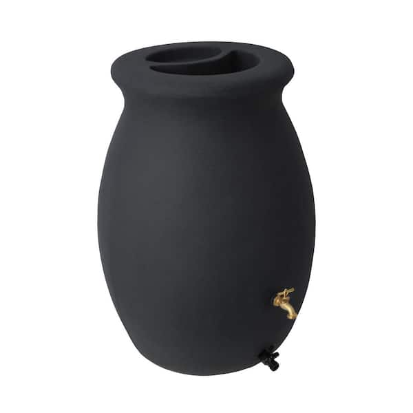 50 Gal. Flat Back Castilla Rain Barrel, Black