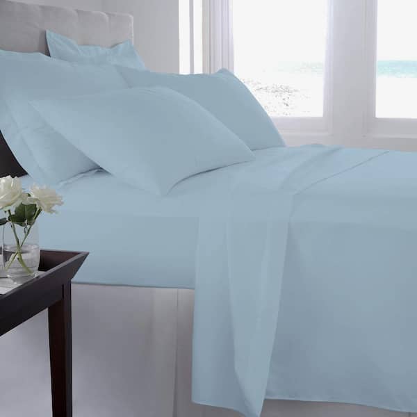 Matt 4 Piece Queen Bed Sheet Set, Soft Organic Cotton, Light Gray