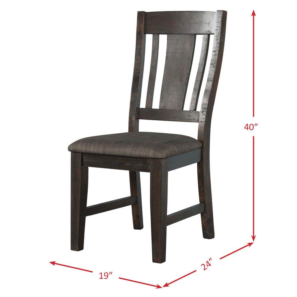 Rustic Gray Oak 7-Piece Dining Set with Lattice Back Chairs