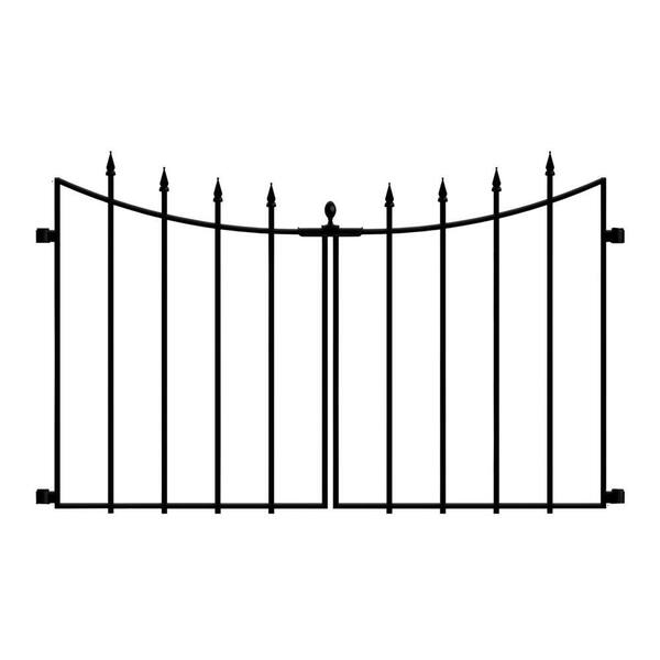 Vigoro Empire/Westbrook 28.7 in. H x 46.2 in W Black Steel Decorative Fence Gate (2-Pack)