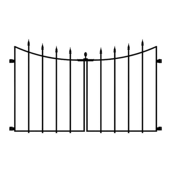 Vigoro Empire/Westbrook 28.7 in. H x 46.2 in. W Black Steel Decorative Fence Gate