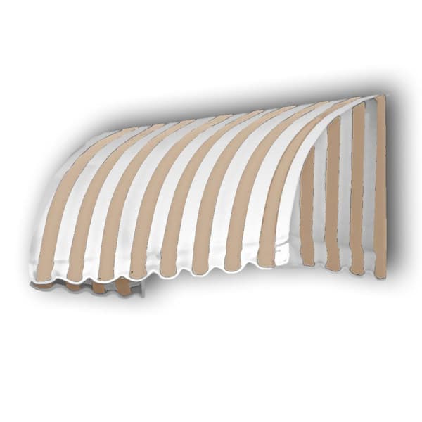 AWNTECH 8.38 ft. Wide Savannah Window/Entry Fixed Awning (44 in. H x 36 in. D) Linen/White